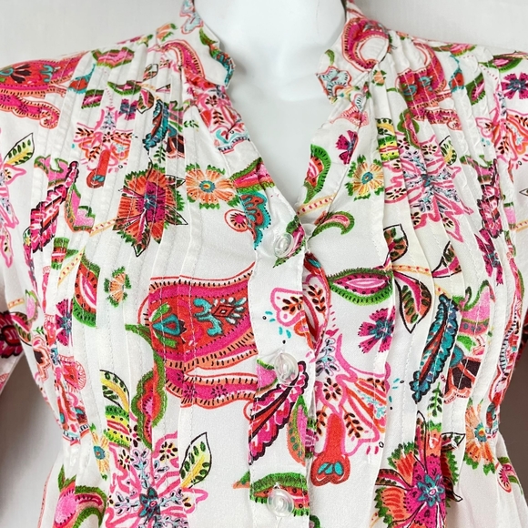 Paisley Printed Babydoll Blouse - Picture 5 of 13